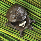 Metal Cast Iron Turtle Statue Spare Key Hiders Outside - Secret Compartment Decor with hidden compartments to stash your valuables -Secret Stashing