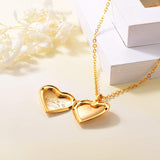 Heart-Shaped 18K Gold Plated I Love You Engraved Photo Locket Necklace - Hide your money and passport and keep it safe when traveling with clothes and jewelry with secret compartments -Secret Stashing