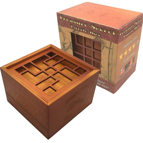 Treasure Secret Puzzle Box- Cool puzzles and brain teasers try and solve the puzzle and find the secret compartment and hidden door, great gift ideas -Secret Stashing