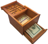 Treasure Secret Puzzle Box- Cool puzzles and brain teasers try and solve the puzzle and find the secret compartment and hidden door, great gift ideas -Secret Stashing