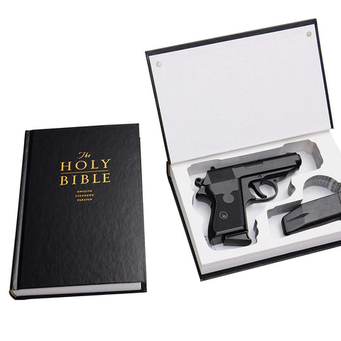 Concealed Gun Storage - Bible Book Safe for Compact Handguns - Secret Stashing - Concealment Furniture, Diversion Safes, Home Security Safes