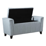 Living Perris Blue Fabric Armed Storage Bench - Concealment furniture and gun concealment furniture to hide your money, pistol, rifle or other weapons, keep guns safe away from kids with hidden compartment furniture -Secret Stashing
