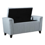 Living Perris Blue Fabric Armed Storage Bench - Concealment furniture and gun concealment furniture to hide your money, pistol, rifle or other weapons, keep guns safe away from kids with hidden compartment furniture -Secret Stashing