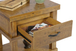 Wood End Table/ Night Stand With One Drawer And One Concealed Pistol Drawer - Concealment furniture and gun concealment furniture to hide your money, pistol, rifle or other weapons, keep guns safe away from kids with hidden compartment furniture -Secret Stashing