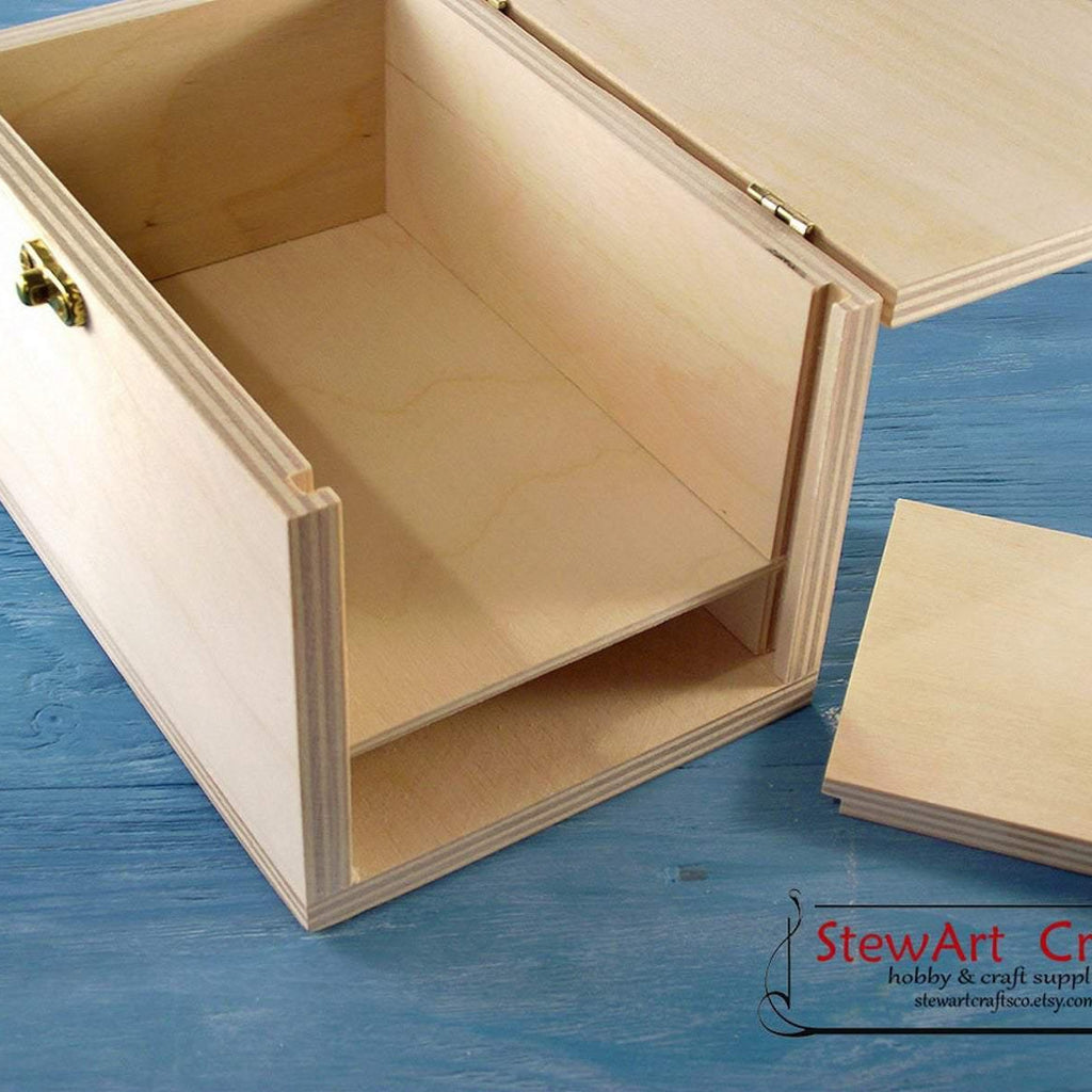 Unfinished Wooden Secret Compartment Box