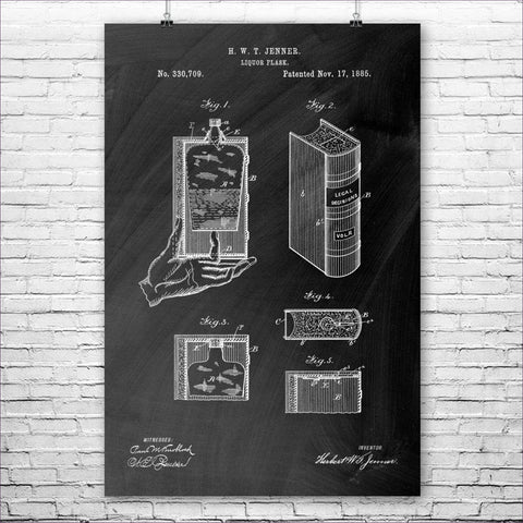 Hidden Flask Poster - Secret Compartment Decor with hidden compartments to stash your valuables -Secret Stashing