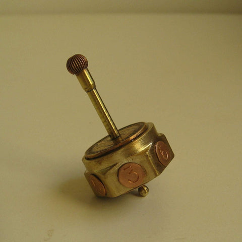 Brass & Copper Spinning Dice Teetotum With Secret Compartment - Diversion Safes - Hide your stash and money in everyday items that contain secret compartments, if they don't see it, they can't get it -Secret Stashing