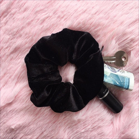 Secret Stash Scrunchies - Hide your money and passport and keep it safe when traveling with clothes and jewelry with secret compartments -Secret Stashing