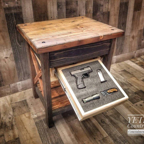 Frontier Concealment Nightstand - Concealment furniture and gun concealment furniture to hide your money, pistol, rifle or other weapons, keep guns safe away from kids with hidden compartment furniture -Secret Stashing
