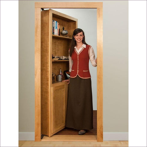 Universal Wood 4-Shelf Bookcase Door - Concealment furniture and gun concealment furniture to hide your money, pistol, rifle or other weapons, keep guns safe away from kids with hidden compartment furniture -Secret Stashing