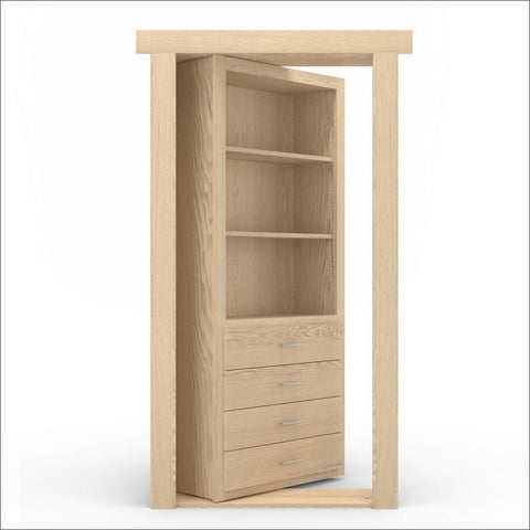 Unfinished Right-Hand Outswing Secret Door - Concealment furniture and gun concealment furniture to hide your money, pistol, rifle or other weapons, keep guns safe away from kids with hidden compartment furniture -Secret Stashing