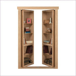 Cherry Unfinished In-Swing Solid Core Interior French Bookcase Door - Concealment furniture and gun concealment furniture to hide your money, pistol, rifle or other weapons, keep guns safe away from kids with hidden compartment furniture -Secret Stashing